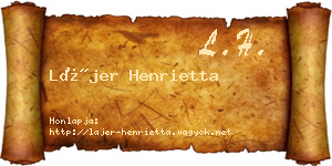 Lájer Henrietta névjegykártya